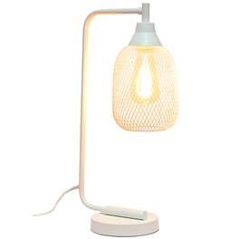 Lalia Home - Industrial Mesh Desk Lamp - White