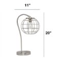 Left Zoom. Lalia Home - Arched Metal Cage Table Lamp - Brushed Nickel.