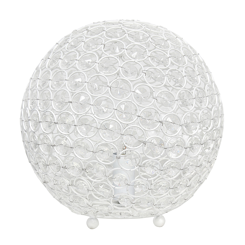 Angle View: Elegant Designs Elipse 10 Inch Crystal Ball Sequin Table Lamp, White