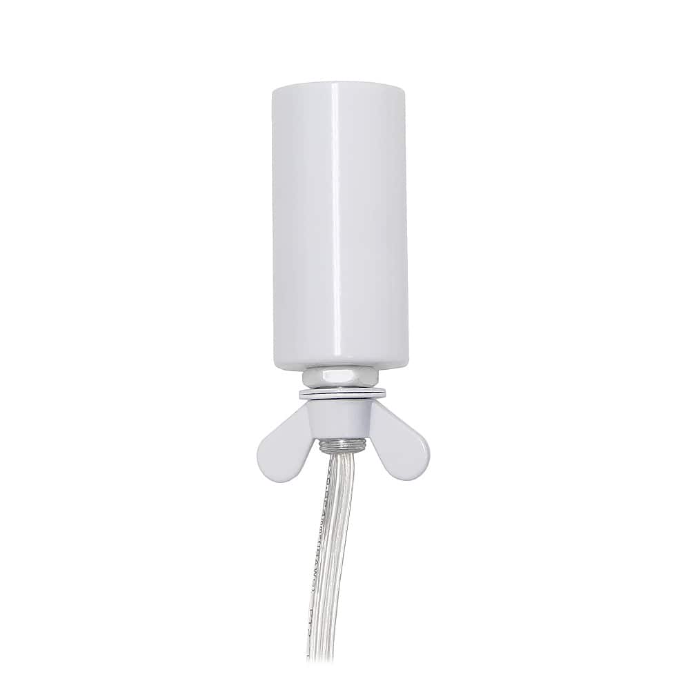 White Elegant Designs LT1067-WHT Elipse 10 Inch Crystal Ball Sequin Table Lamp