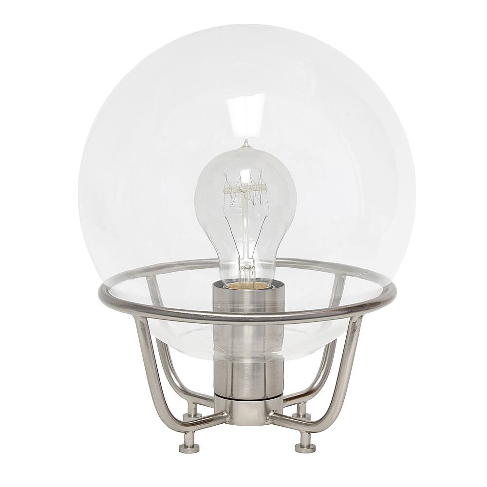 Angle View: Lalia Home Old World Globe Glass Table Lamp, Brushed Nickel