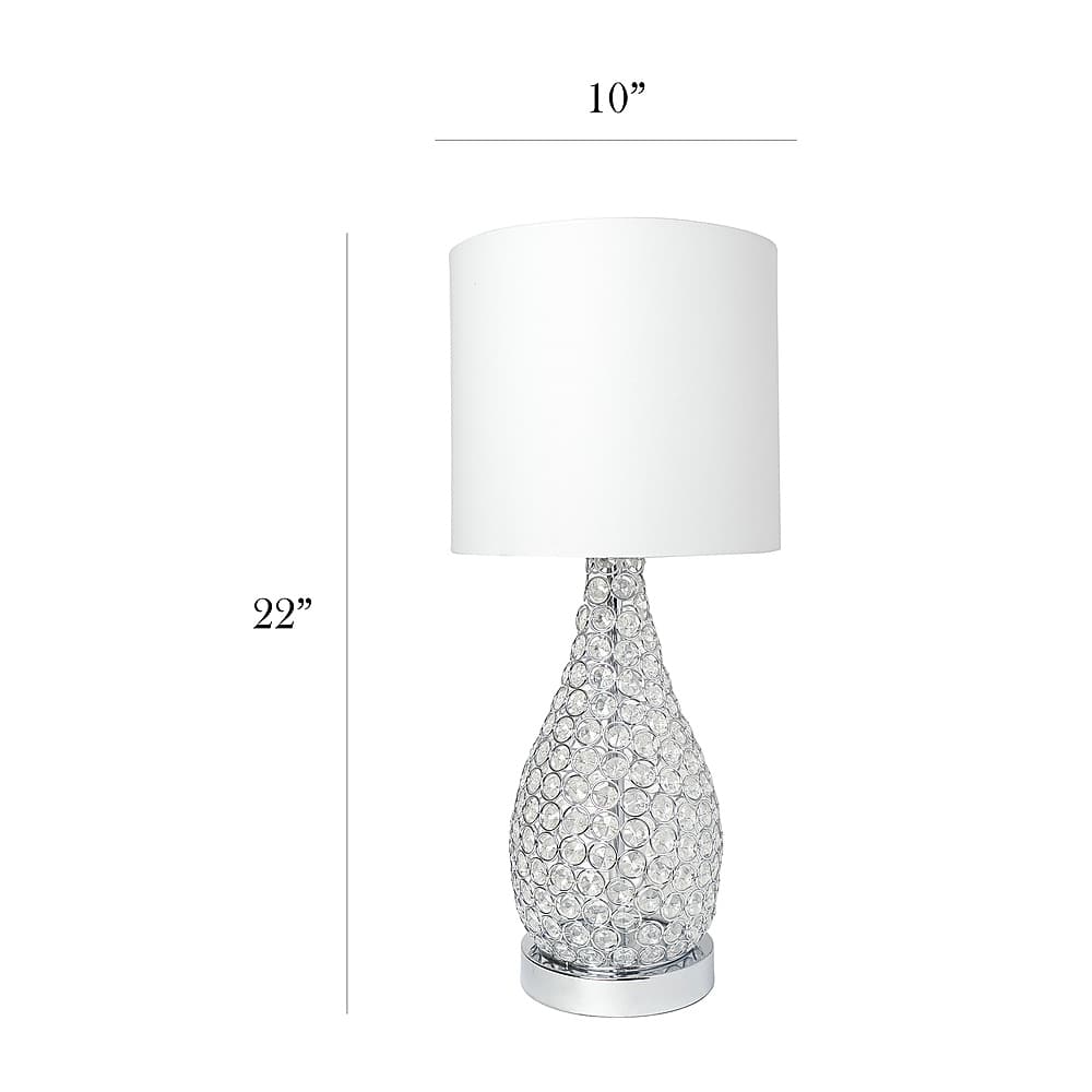 Left. Elegant Designs - Elipse Crystal Pinned Decorative Gourd Accent Table Lamp - Chrome.