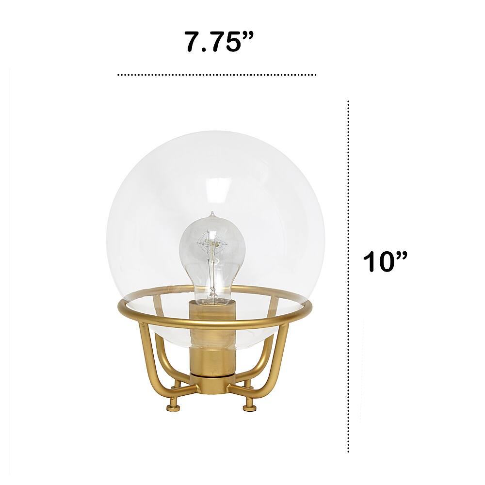 Left View: Lalia Home Old World Globe Glass Table Lamp, Matte Gold