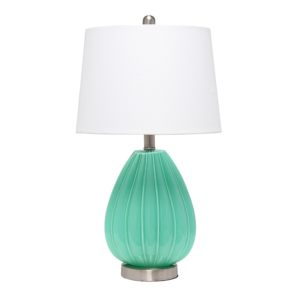 Angle View: Lalia Home - Pleated Table Lamp with Fabric Shade - White