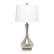 Angle. Lalia Home - Speckled Mercury Tear Drop Table Lamp with Fabric Shade - White.