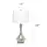 Left. Lalia Home - Speckled Mercury Tear Drop Table Lamp with Fabric Shade - White.