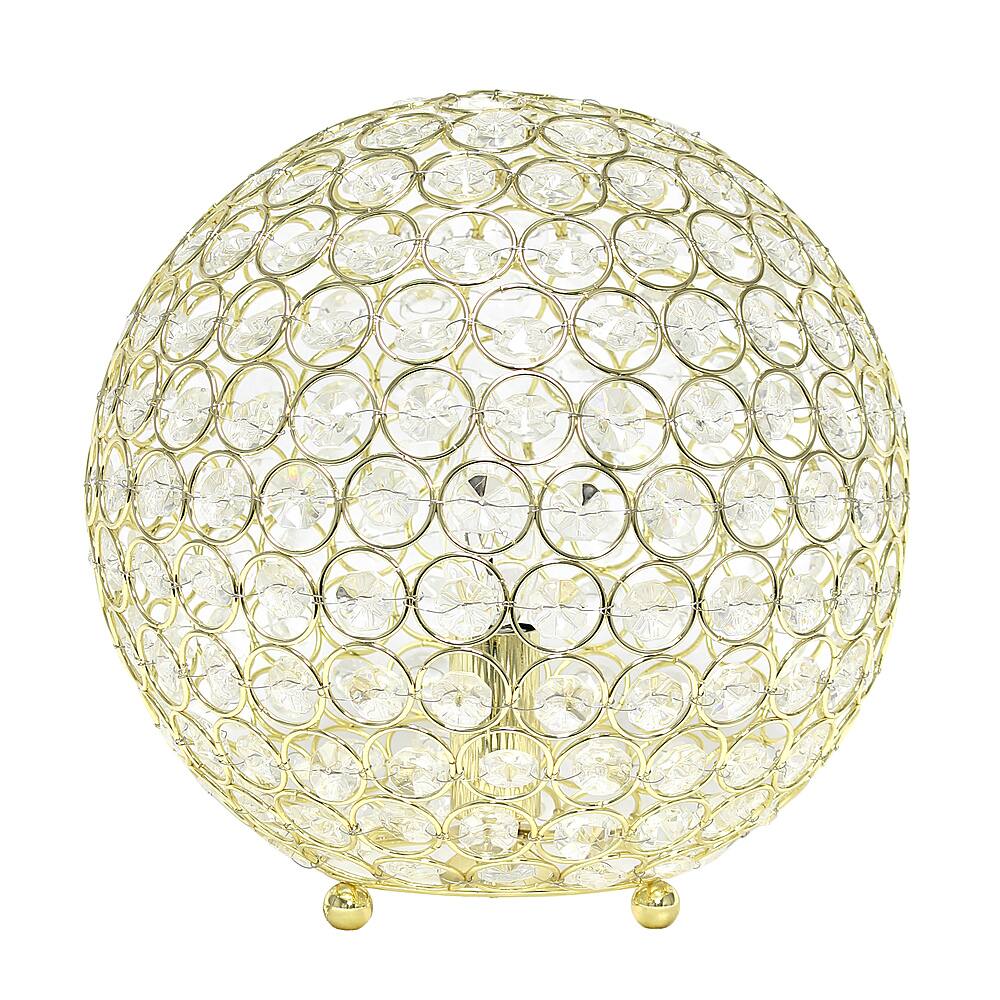 Angle View: Elegant Designs Elipse 10 Inch Crystal Ball Sequin Table Lamp, Gold