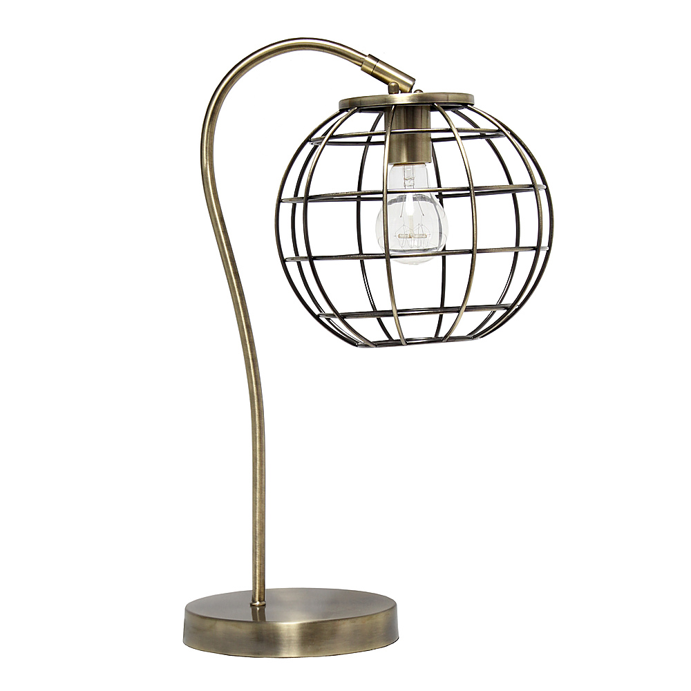 Angle View: Lalia Home Arched Metal Cage Table Lamp, Antique Brass