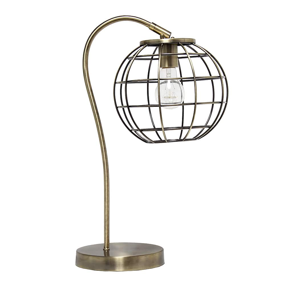 Angle View: Lalia Home Arched Metal Cage Table Lamp, Antique Brass