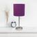 Alt View 11. Limelights - Stick Lamp with USB charging port and Fabric Shade 2 Pack Set - Purple.