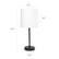Left. Limelights - Black Stick Lamp with Charging Outlet and Fabric Shade 2 Pack Set - White.