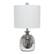 Angle. Lalia Home - Hammered Glass Jar Table Lamp with Linen Shade - Metallic Gray/Gray.