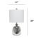 Left Zoom. Lalia Home - Hammered Glass Jar Table Lamp with Linen Shade - Metallic Gray/Gray.