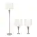 Front Zoom. Elegant Designs - Tapered 3 Pack Lamp Set (2 Table Lamps, 1 Floor Lamp) with White Shades - Brushed Nickel.