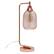 Angle. Lalia Home - Industrial Mesh Desk Lamp - Copper/Clear.