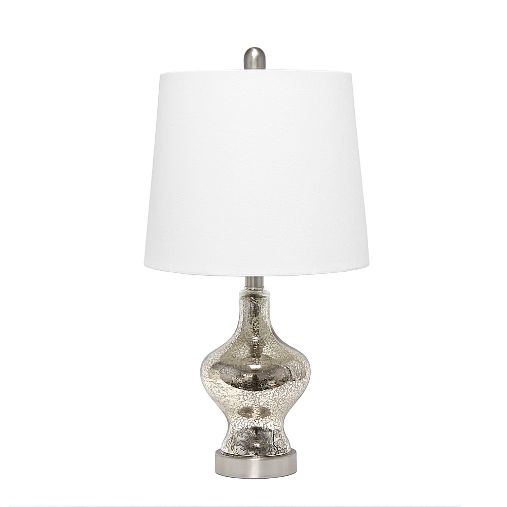 Angle View: Lalia Home Paseo Table Lamp with White Fabric Shade, Mercury