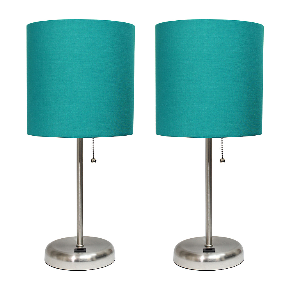 Angle View: Limelights - Stick Lamp with USB charging port and Fabric Shade 2 Pack Set