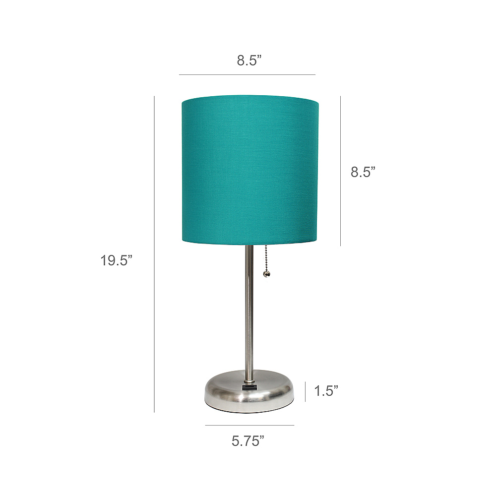 Left View: Limelights - Stick Lamp with USB charging port and Fabric Shade 2 Pack Set