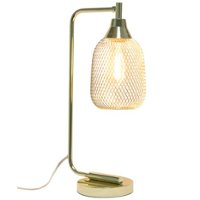 Lalia Home - Industrial Mesh Desk Lamp - Gold/Clear - Front_Zoom