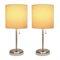 Limelights - Stick Lamp with USB charging port and Fabric Shade 2 Pack Set - Front_Zoom