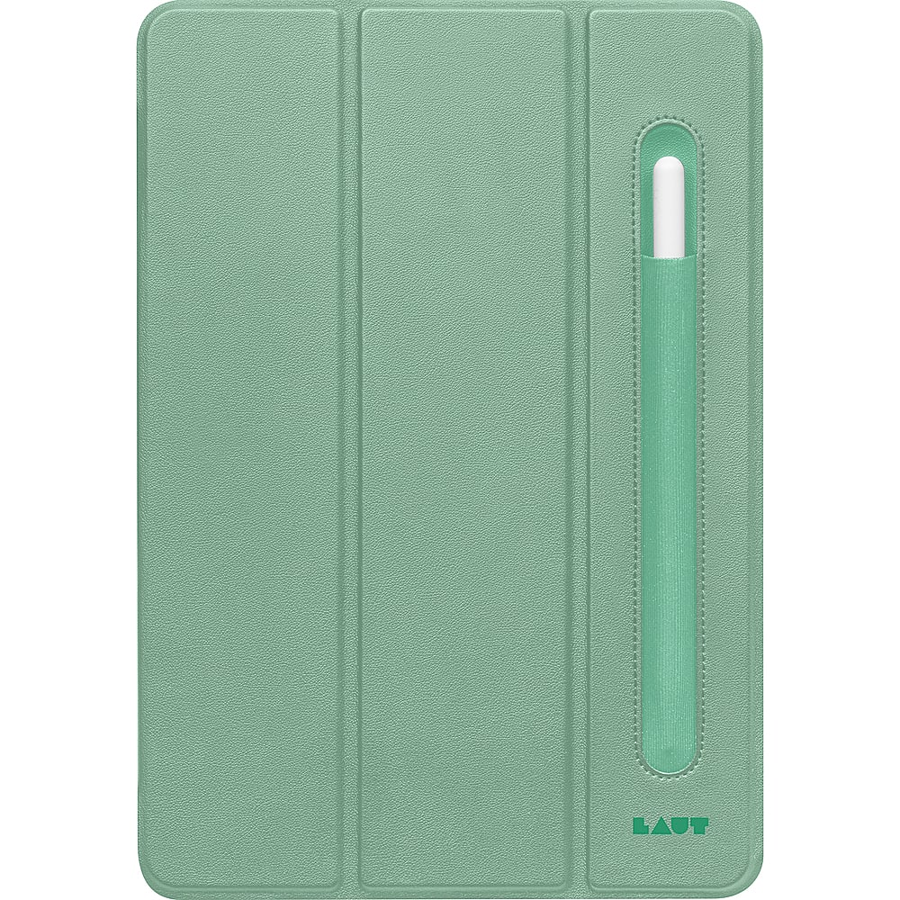 Front. LAUT - HUEX Slim Folio Case for iPad 7th Gen & 8th Gen - Green.