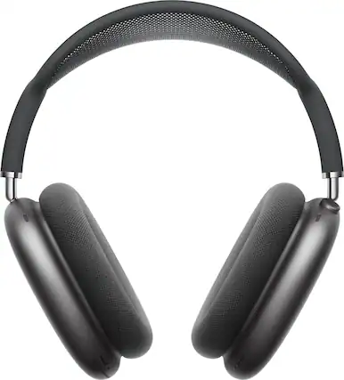 Front. Apple - Geek Squad Certified Refurbished AirPods Max - Space Gray.