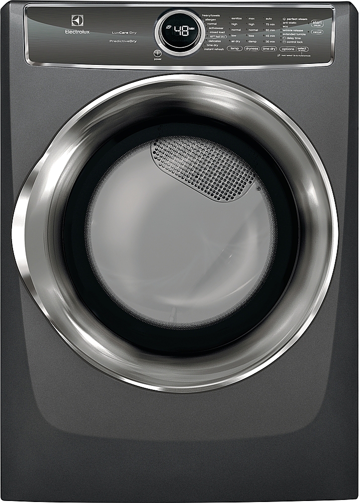 Electrolux - 8.0 Cu. Ft. Stackable Electric Front Load Dryer with Steam Predictive Dry - Titanium