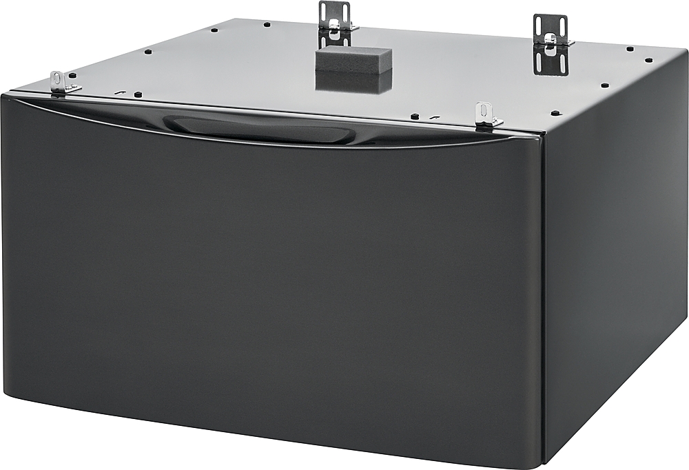 Left View: Electrolux - Washer/Dryer Pedestal with Storage Drawer - Titanium