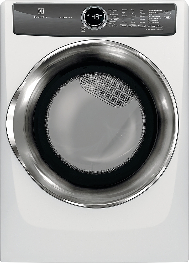 Electrolux - 8.0 Cu. Ft. Stackable Front Load Electric Dryer with Steam and LuxCare Dry System - White