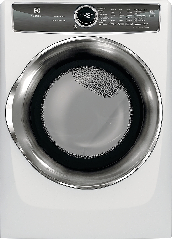 Electrolux - 8.0 Cu. Ft. Stackable Front Load Electric Dryer with Steam and Predictive Dry - White
