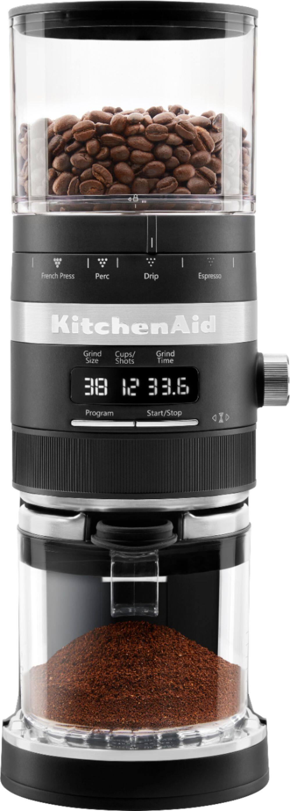 Angle. KitchenAid - Burr Coffee Grinder - Matte Black.