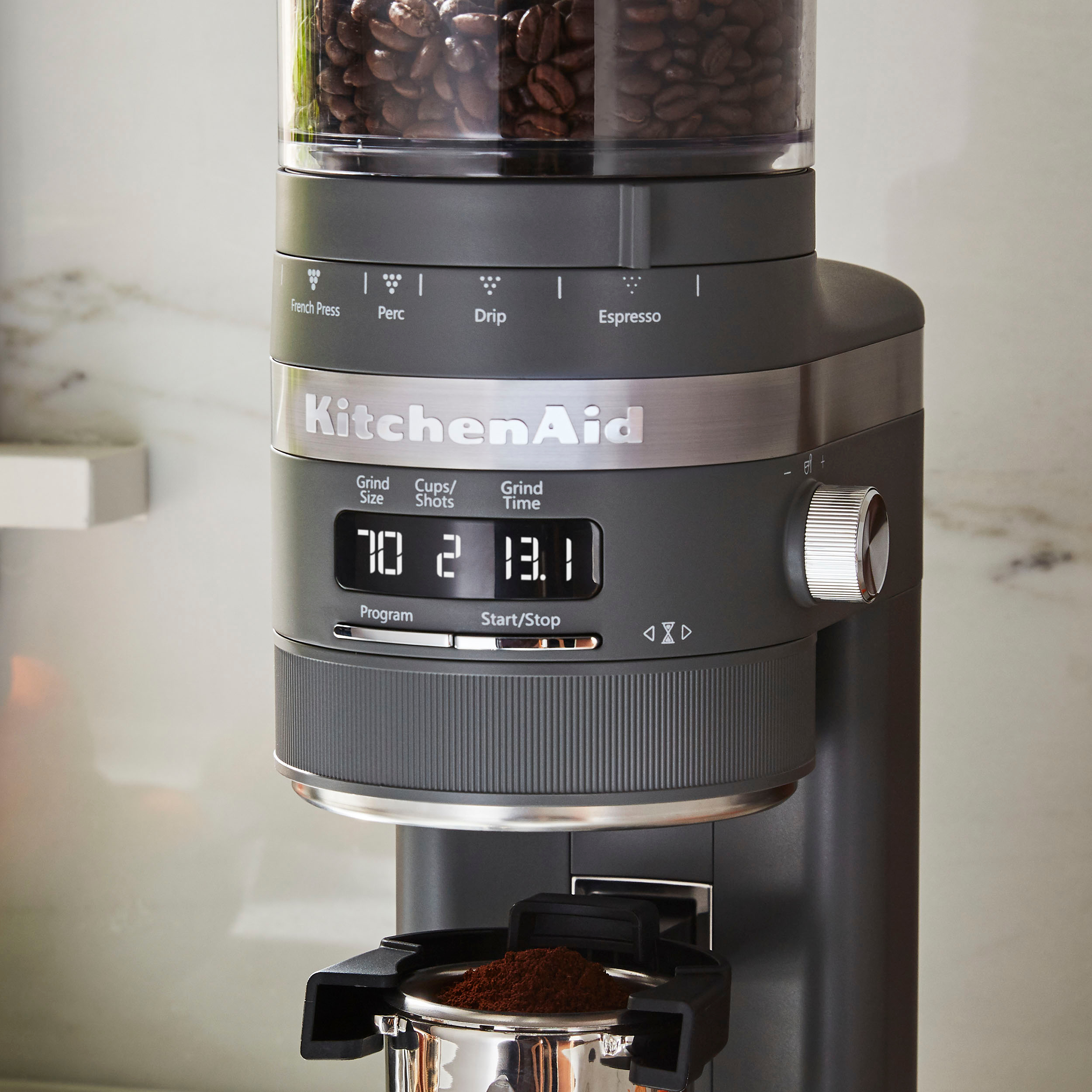 KitchenAid Burr Coffee Grinder in Matte Charcoal Grey