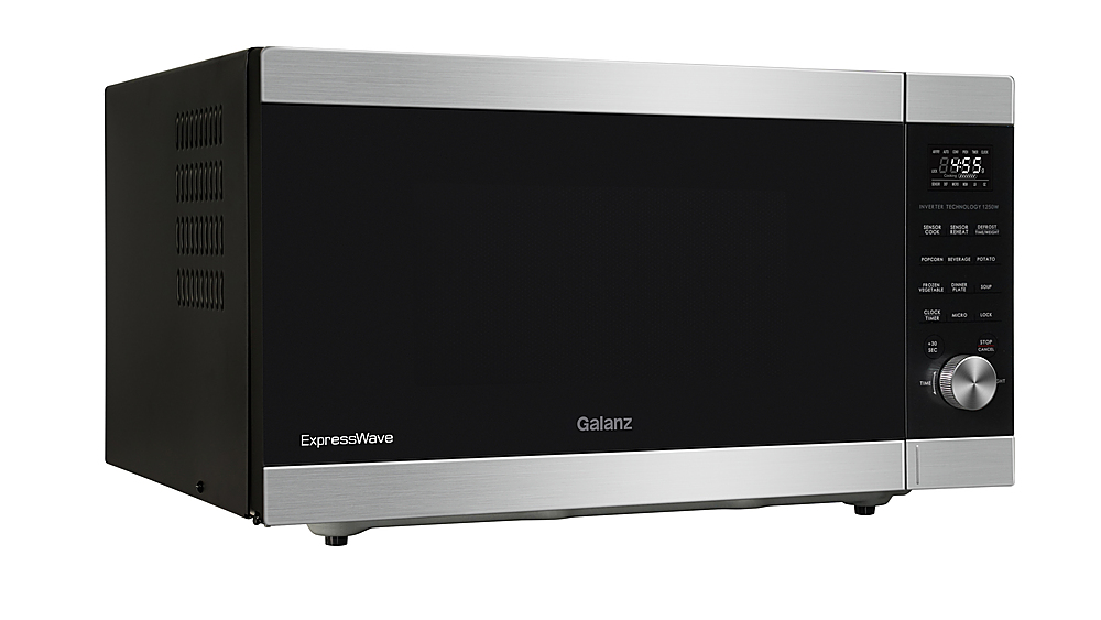 Left View: Galanz - ExpressWave™ 2.2 C.F. Sensor & Inverter Cooking Microwave Oven with An Easy-to-Use Express Cooking Knob