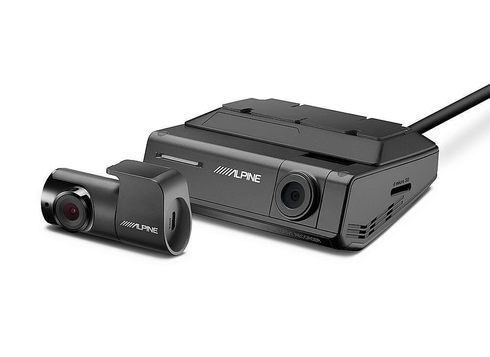 Angle. Alpine - Premium 1080P Night Vision Dash Camera Bundle - Black.