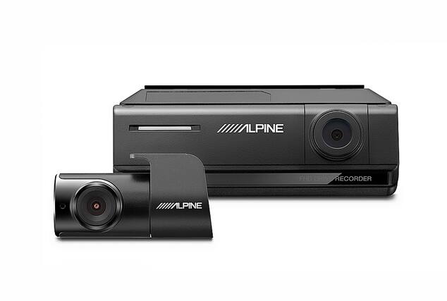 Front. Alpine - Premium 1080P Night Vision Dash Camera Bundle - Black.