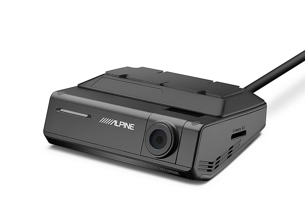 Left View: Alpine - Premium 1080P Night Vision Dash Camera Bundle - Black