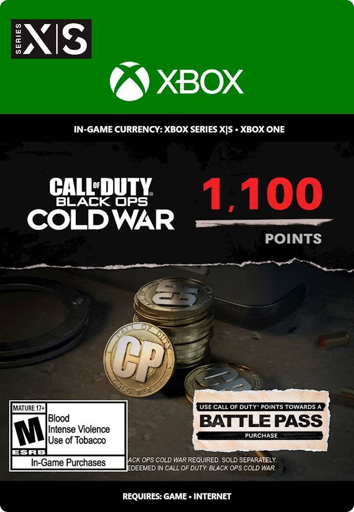 Front. Activision - Call of Duty: Black Ops Cold War 1,100 Points.