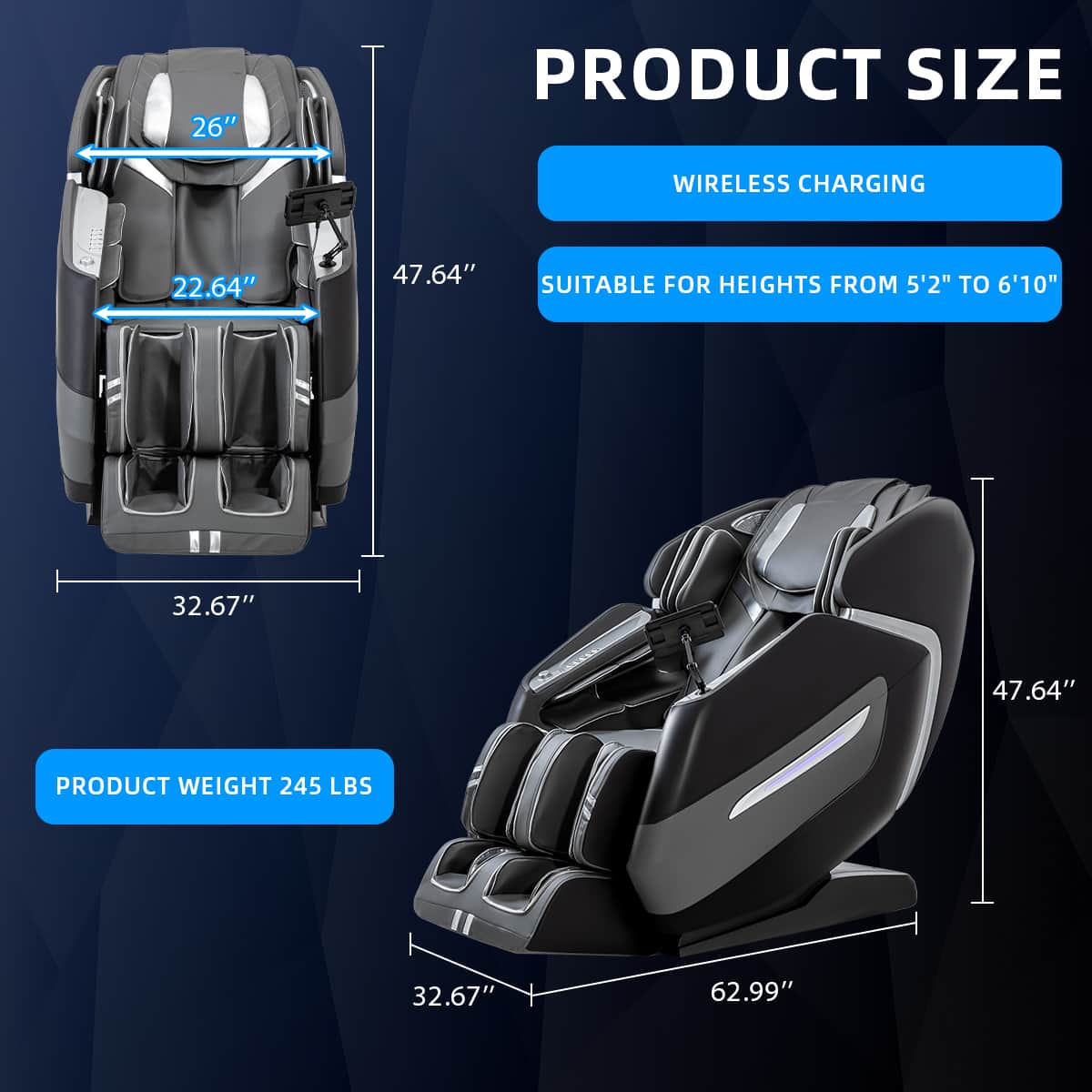 MassaMax Mega A580 the largest massage chair in the world (Fits