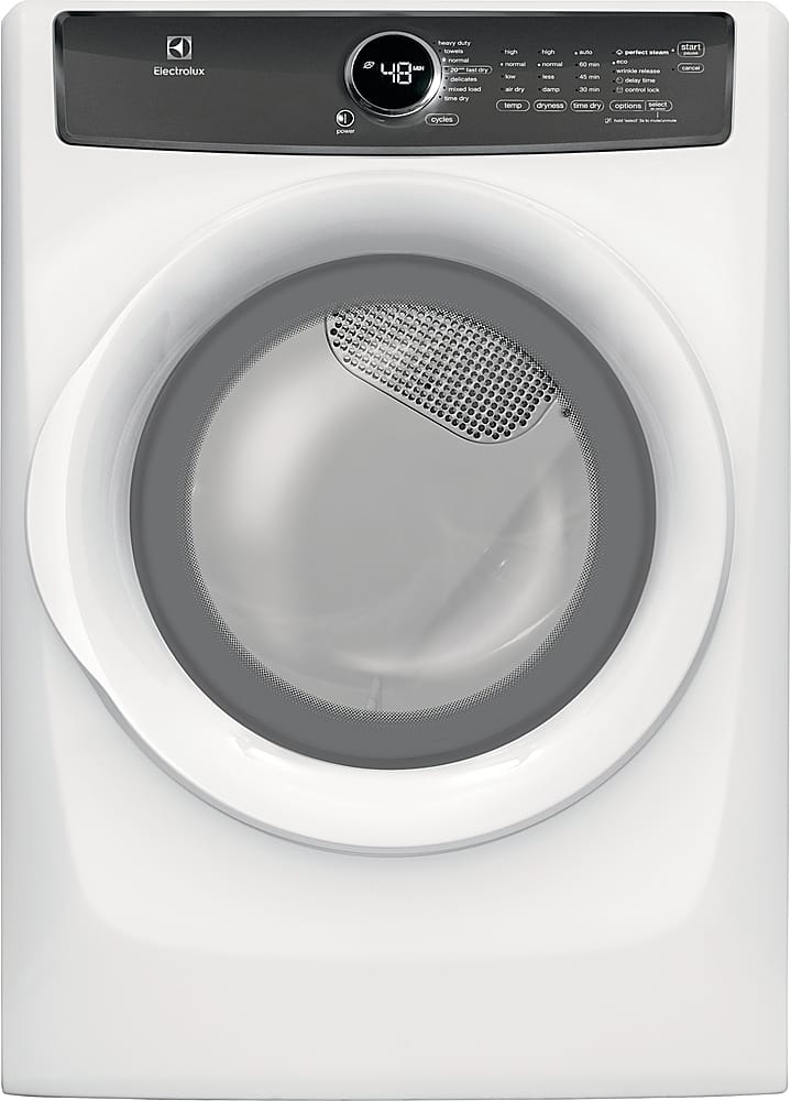 Electrolux - 8.0 Cu. Ft. Stackable Front Load Electric Dryer with Steam - White - Alt_View_Zoom_1