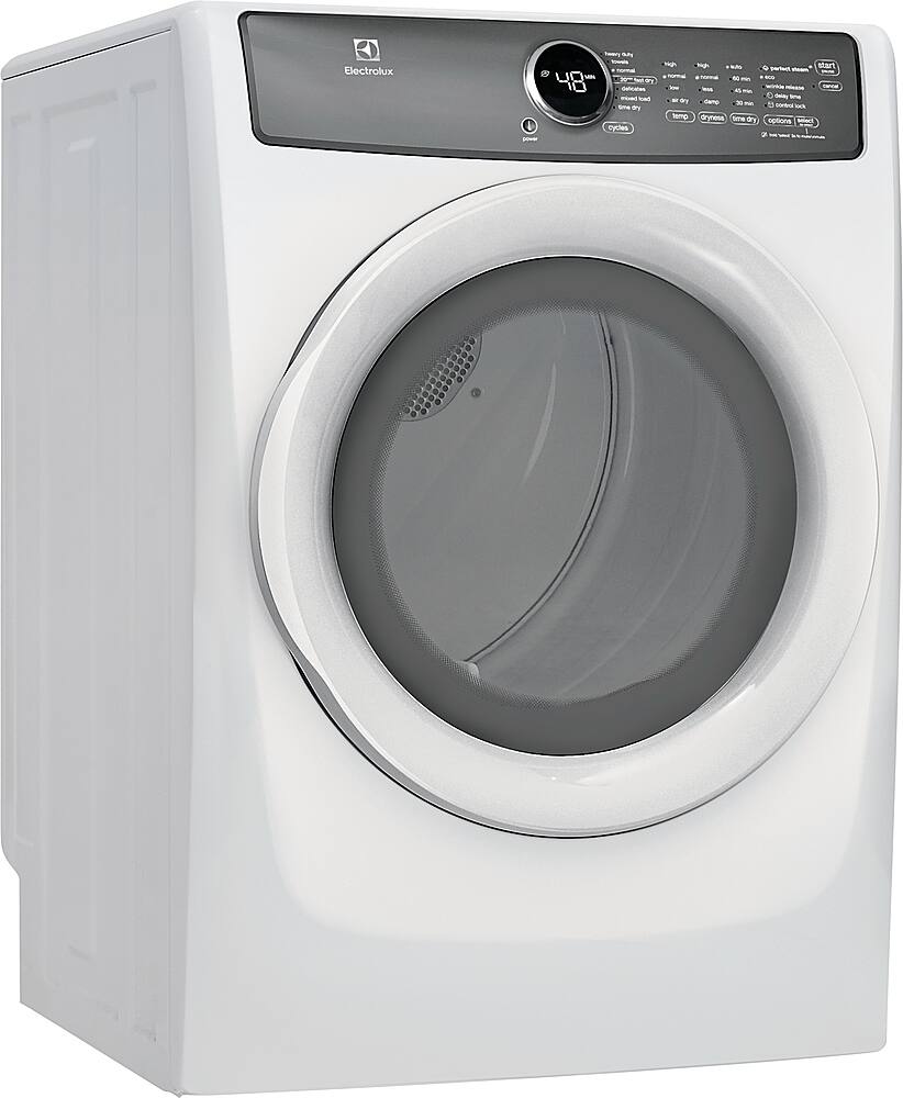 Alt View 2. Electrolux - 8.0 Cu. Ft. Stackable Front Load Gas Dryer with Steam - White.