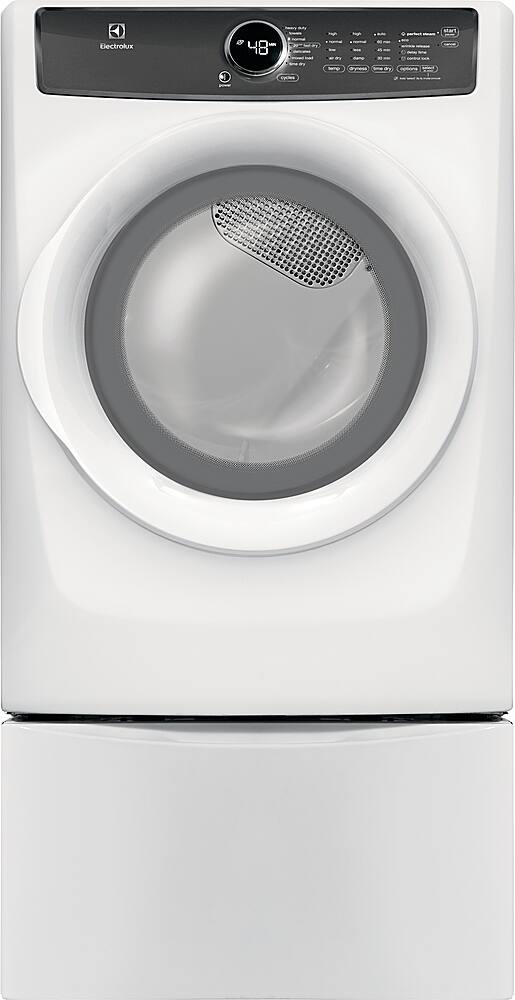 Alt View 3. Electrolux - 8.0 Cu. Ft. Stackable Front Load Gas Dryer with Steam - White.