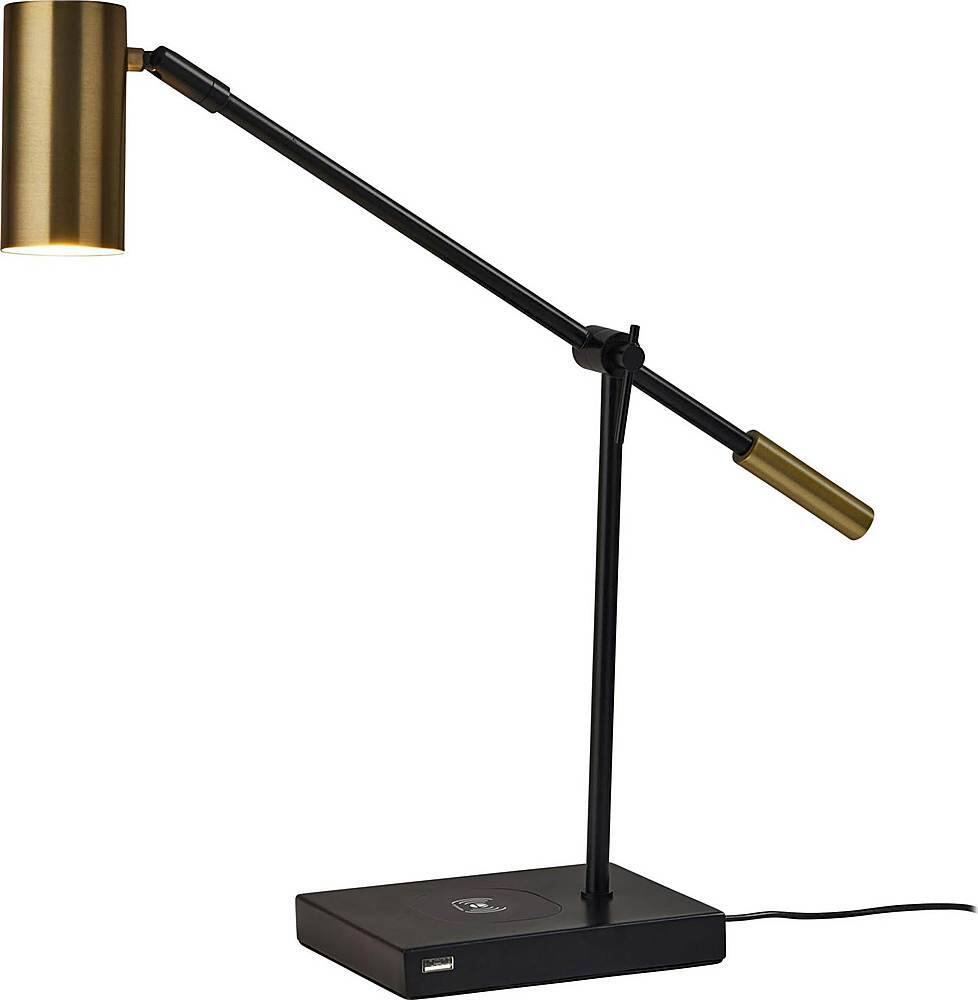 Left View: Adesso - Collette AdessoCharge 450-lumen LED Desk Lamp with Qi and USB Charging