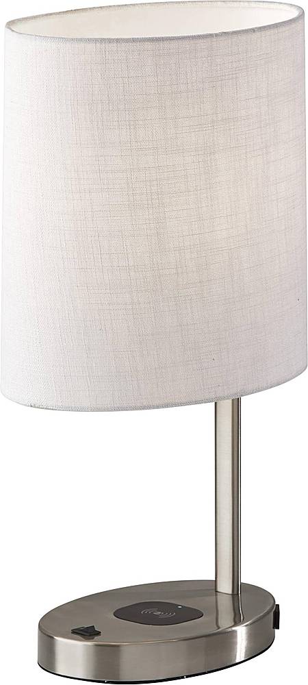 Adesso - Curtis AdessoCharge Table Lamp with Qi and USB Charging - Brushed Steel/Gray