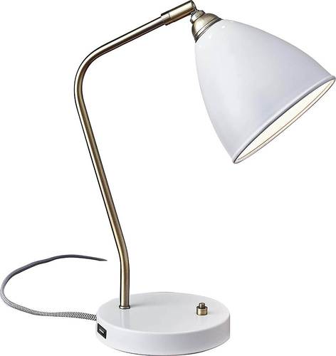 Adesso - Chelsea Desk Lamp with USB Charging - White