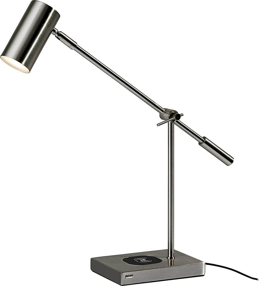 Left View: Adesso - Collette AdessoCharge 450-lumen LED Desk Lamp with Qi and USB Charging