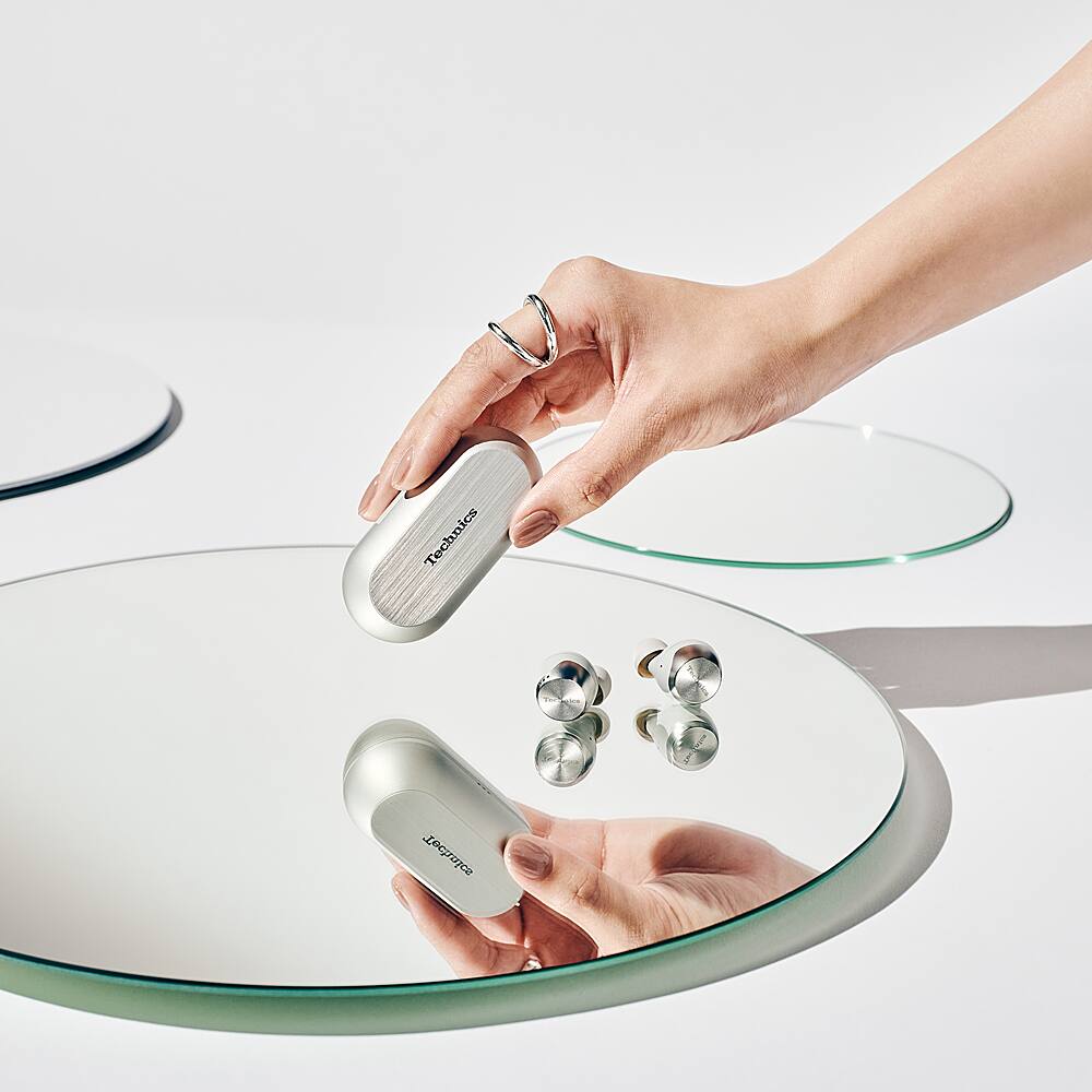Alt View 26. Technics - Technics EAH-AZ70W-S Noise-Canceling True Wireless In-Ear Headphones - Silver.