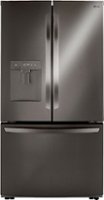 LG - 29 Cu. Ft. 3-Door French Door Smart Refrigerator with Ice Maker and External Water Dispenser - Black Stainless Steel - Front_Zoom