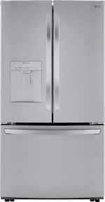 LG - 29 cu. Ft. 3 Door French Door with Ice Maker, and External Water Dispenser - PrintProof Stainless Steel - Front_Standard