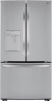 LG - 29 Cu. Ft. French Door Smart Refrigerator with External Water Dispenser - Stainless Steel - Front_Zoom