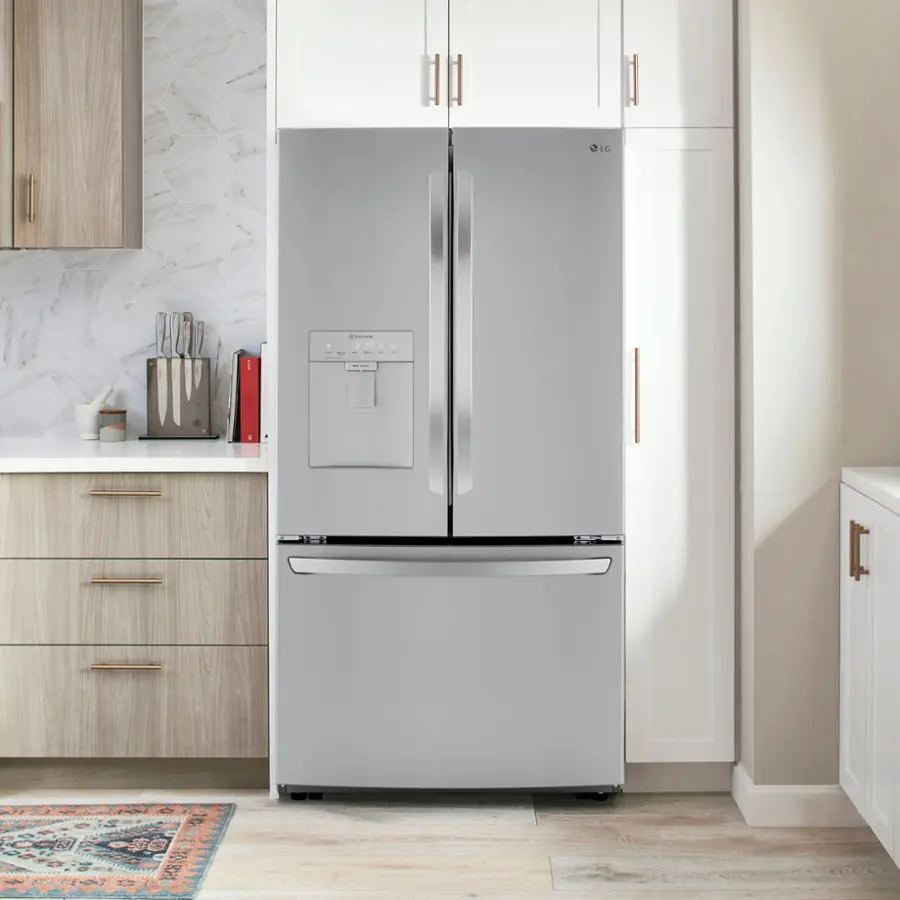 Alt View 30. LG - 29 Cu. Ft. French Door Smart Refrigerator with External Water Dispenser - Printproof Stainless Steel.